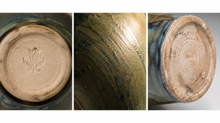 Illustration of the detailed reference photos a well-documented pottery listing includes
