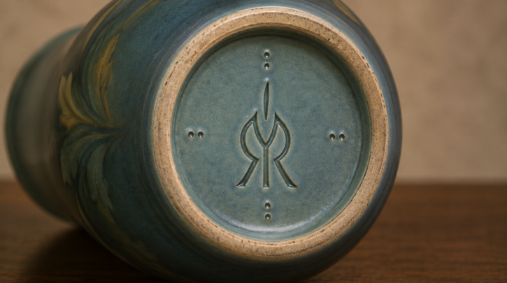 Illustration of Rookwood's distinctive flame mark with its dating system