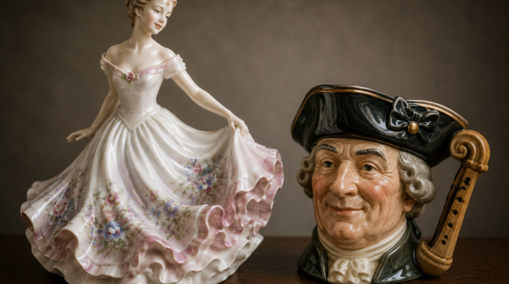 Illustration of a Royal Doulton HN figurine and character jug