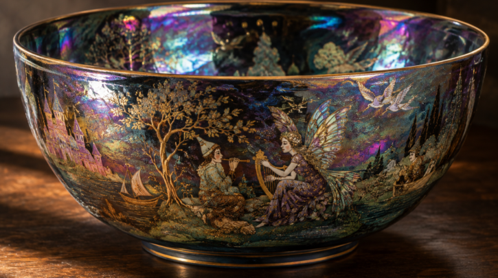 Illustration of a Wedgwood Fairyland Lustre piece, among the most valuable British china